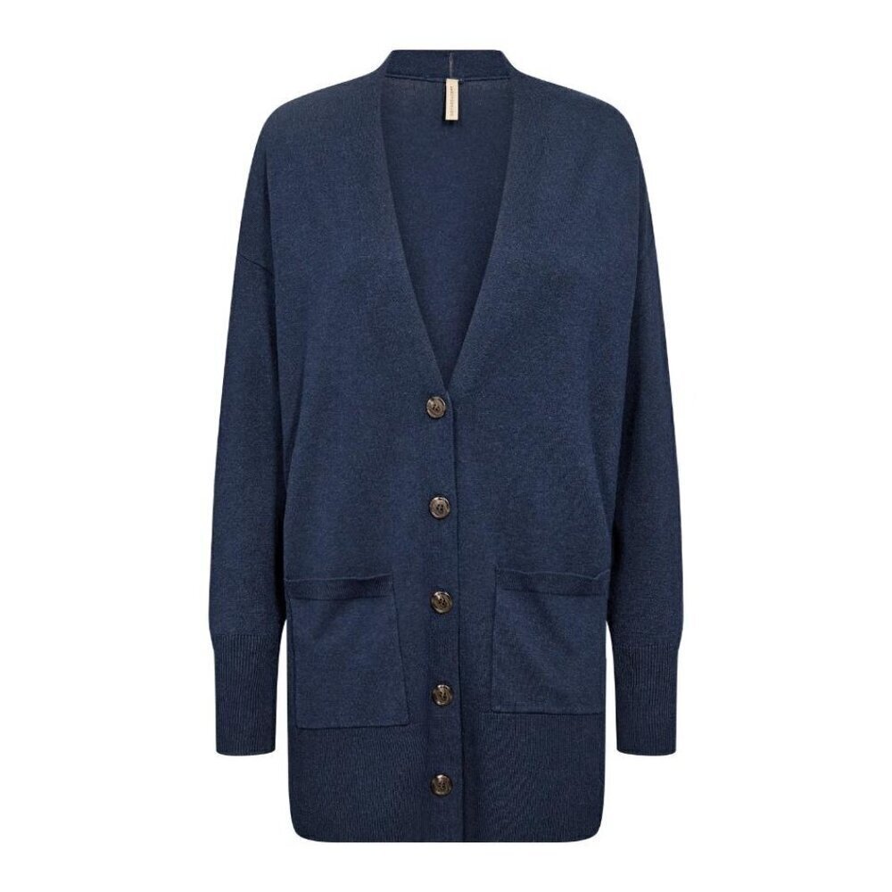 NWT SOYA CONCEPT DOLLIE 739 Navy Blue Iris Mid Length Button Down Cardigan